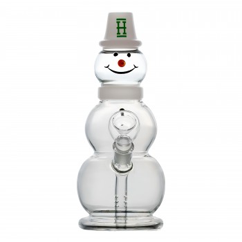 HEMPER - 8" Icy Inhales - Frosty Bliss In Snowman Water Pipe - White [WP1120]